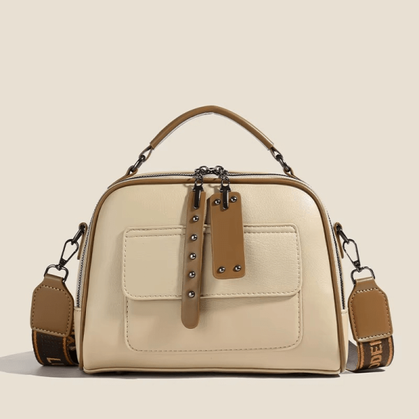 High End Ladies Handbag Multi-Layer (Cream)