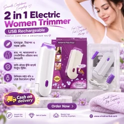 2 in 1 Electric Women Trimmer USB Rechargeable