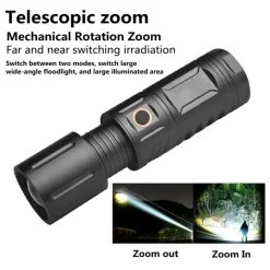 Strong Light Lamp T40 LED Flashlight USB Rechargeable