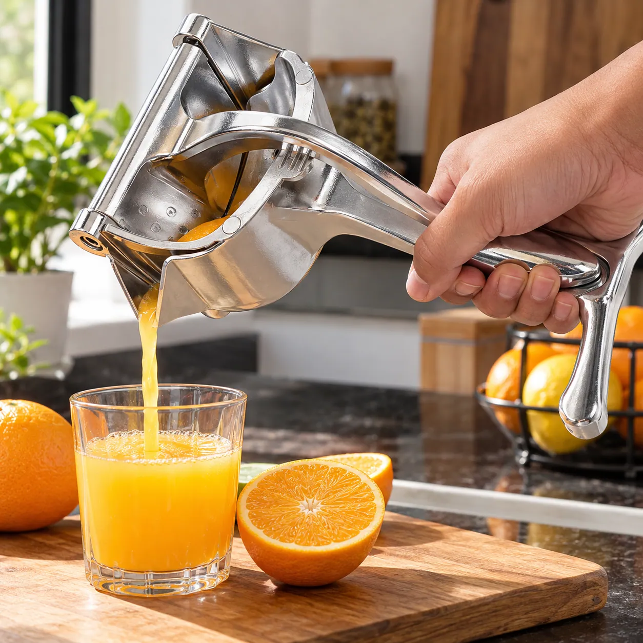 Aluminium Steel Heavy Duty Handhold Press Fruit Juicer, Fruit Manual & Instant juicer 1 Aluminium Steel Heavy Duty Handhold Press Fruit Juicer, Fruit Manual & Instant juicer