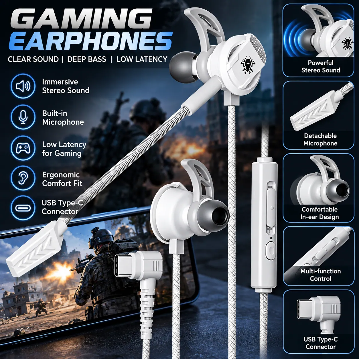RX3 Pro Gaming Headphones, Wired Type-C, Over-Ear, Grey, 16 Ohm Impedance, Dual HD Noise-Cancelling Mic, 20Hz Frequency Response, 10MW Sensitivity, Curved Jack 1 RX3 Pro Gaming Headphones, Wired Type-C, Over-Ear, Grey, 16 Ohm Impedance, Dual HD Noise-Cancelling Mic, 20Hz Frequency Response, 10MW Sensitivity, Curved Jack