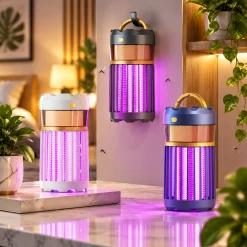 Home 10 3-in-1 Electric Bug Zapper UV Light Mosquito Lamp 395nm Variable Frequency Fly Trap Silent for Home Bedroom Camping